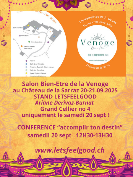 Conférence « accomplir ton destin » et stand Letsfeelgood salon bien être